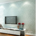 Non woven sky blue fresh dining room stereo wallpaper
